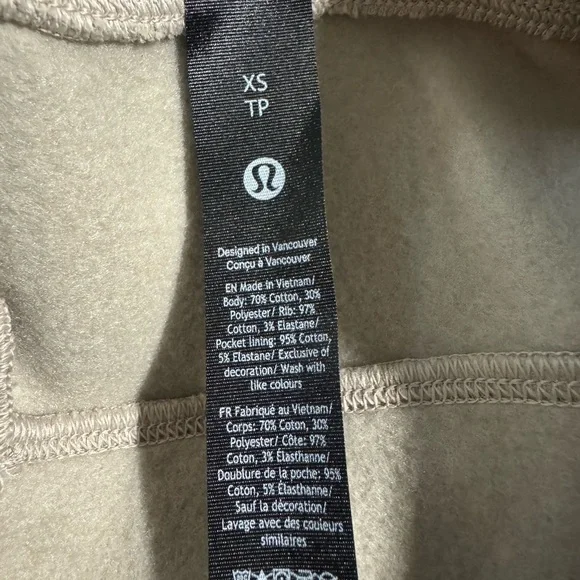Lululemon NWT Men’s XS Steady State beige tan cream Cotton Fleece Shorts MOVT - Picture 4 of 4